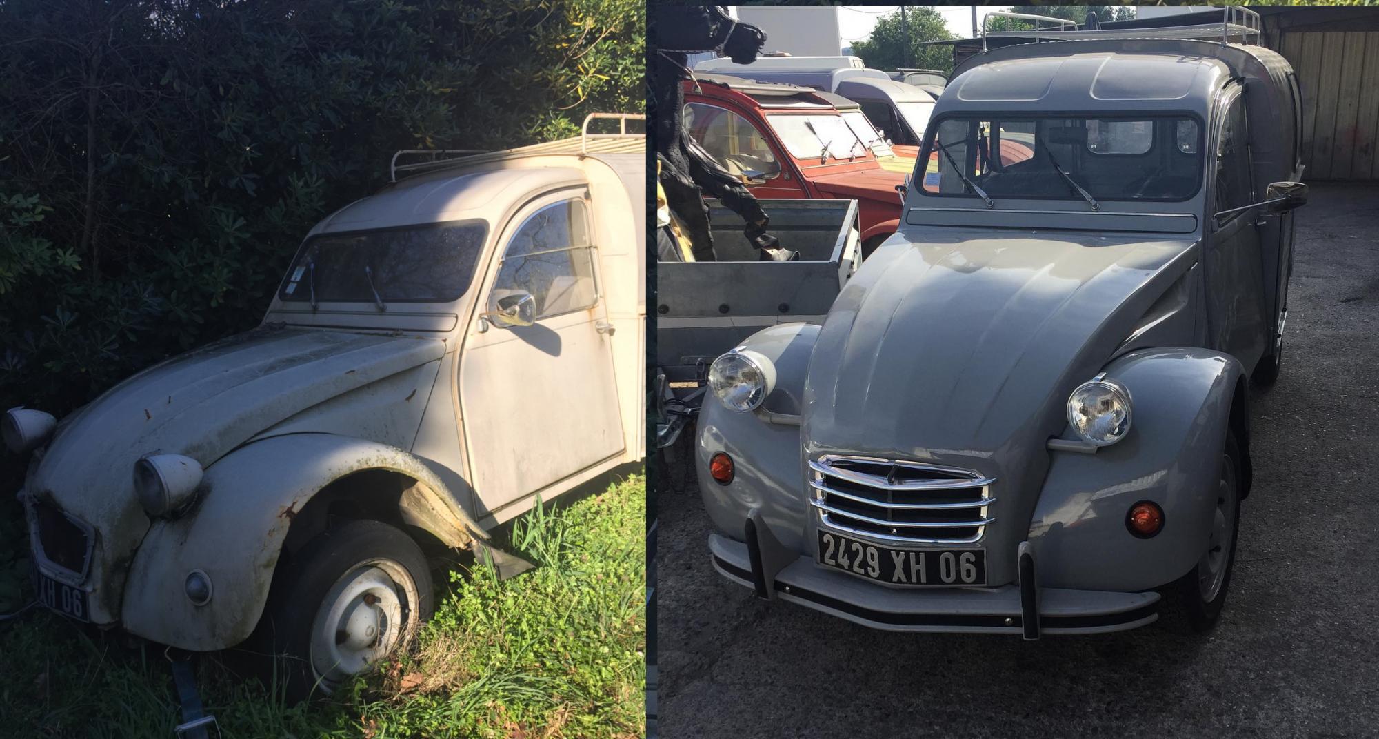 2cv fourgonnette avant-apres