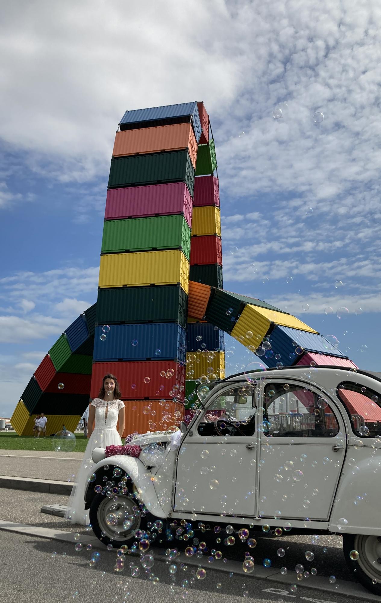 SCULTURE CONTAINER LE HAVRE 2CV